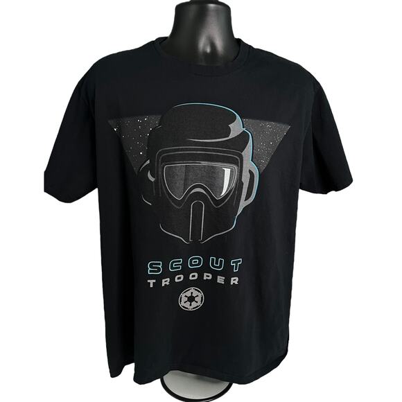 Star Wars Scout Trooper Mask Black T-Shirt XL Lucasfilm Tee - The Empire - Picture 1 of 11